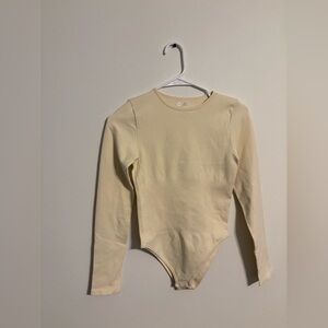 -SOLD-Crewneck Long Sleeve Cream Bodysuit